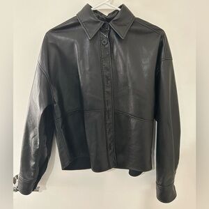 Aritzia Vegan Leather shirt jacket